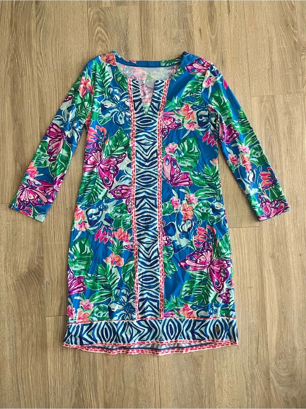 Lilly Pulitzer Nadine Dress UPF 50+ Pundy Blue Isle Be Back Chilly Lilly Small - Picture 1 of 5